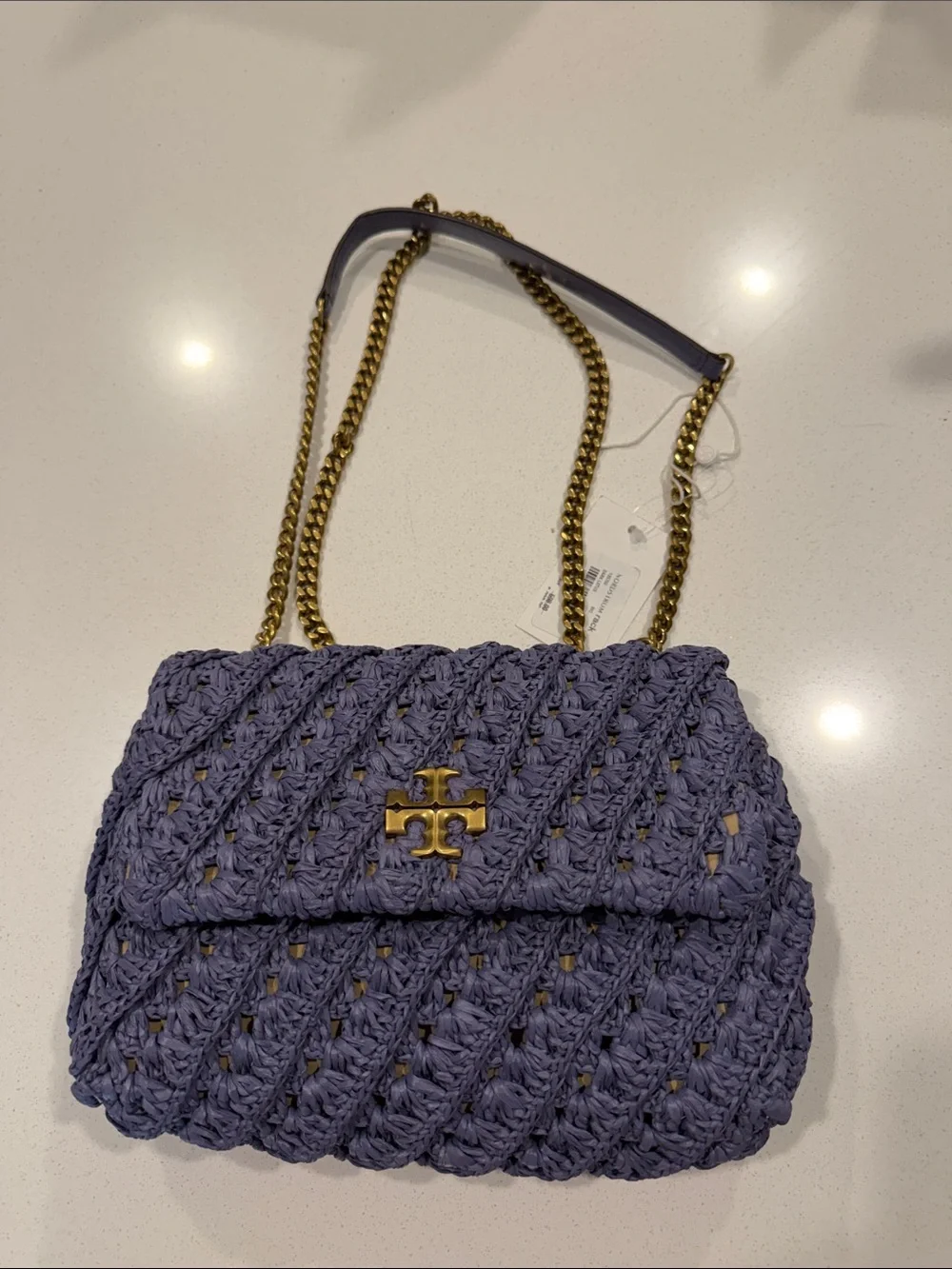 Tory Burch Kira Woven Bag Dark Lotus NWT